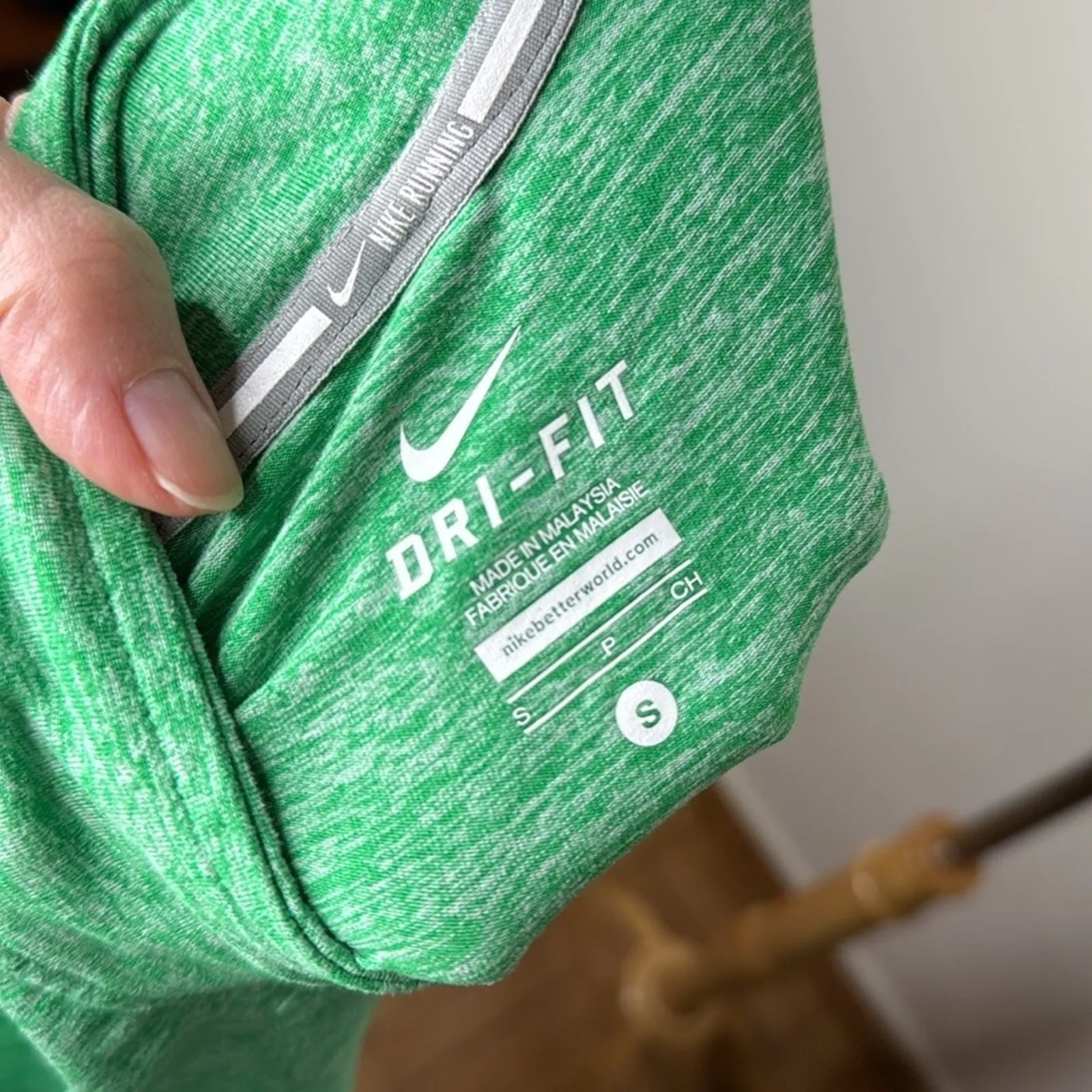 Nike  Running Dri Fit Green Element 1/2 Zip Pullover - Image 3