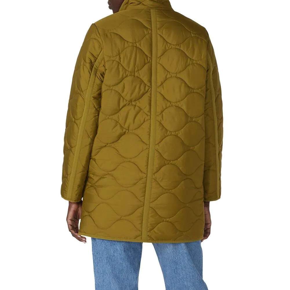 J.Crew Green Quilted Cocoon Signature Puffer Jacket with PrimaLoft Size Small - Image 3