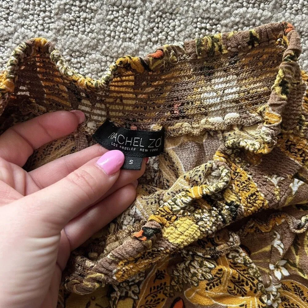 Rachel Zoe Ruffle Tiered Mini Skirt Womens Small S Floral Boho Fairy Peasant - Image 6