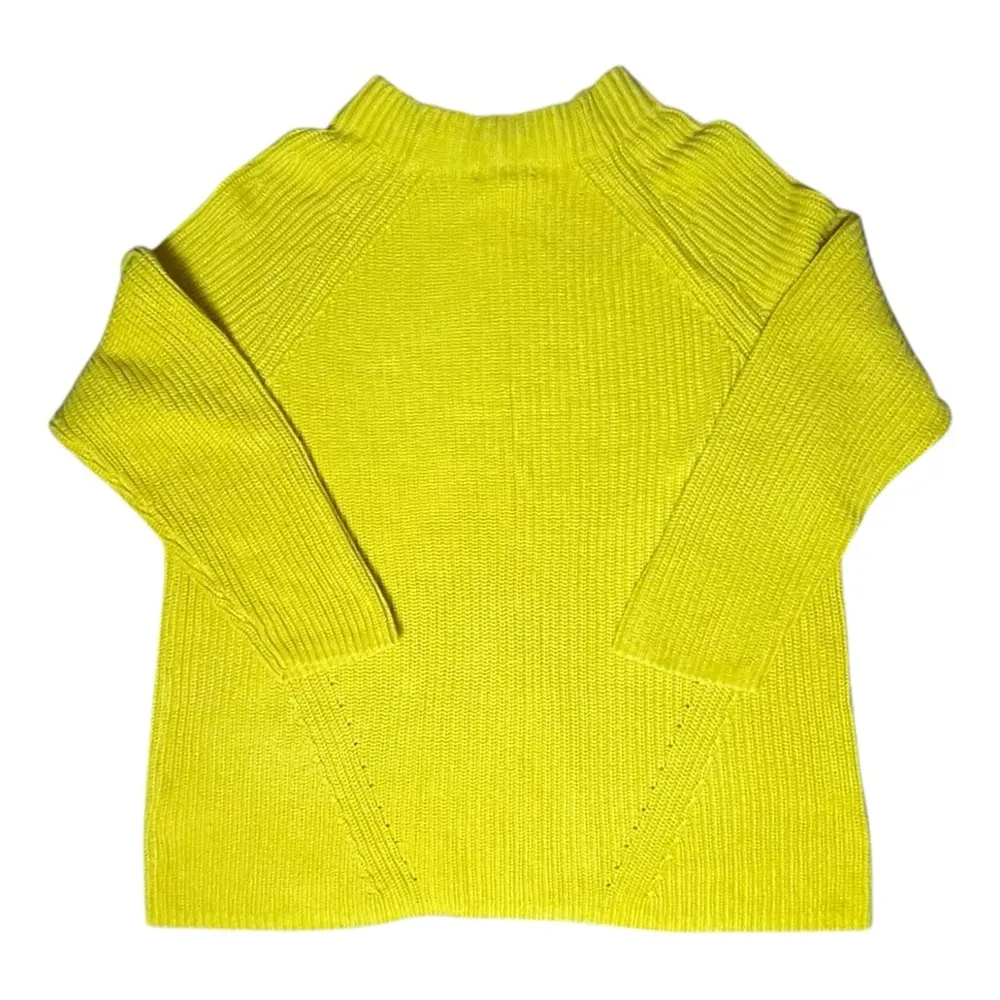 Lands End Sweater Womens Plus 1X 16W 18W Shaker Funnel Neck Pullover Knit Yellow - Image 13