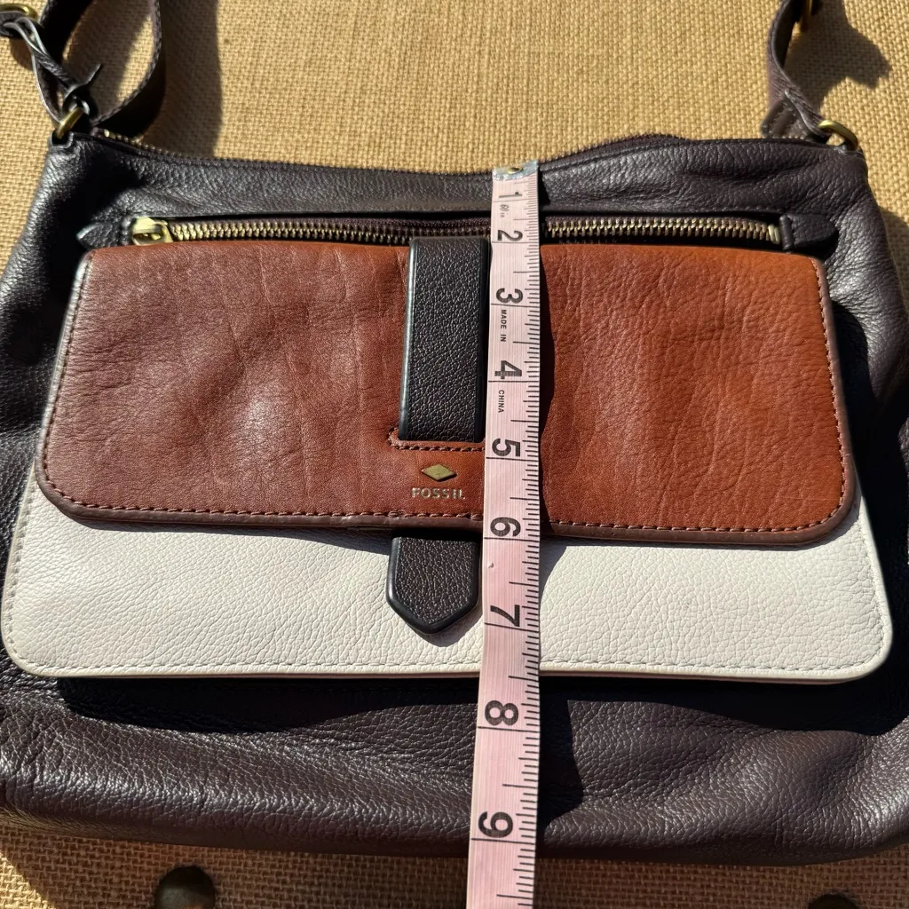 Fossil Kinley Colorblock Leather Crossbody Bag Multicolor Handbag Purse - Image 5
