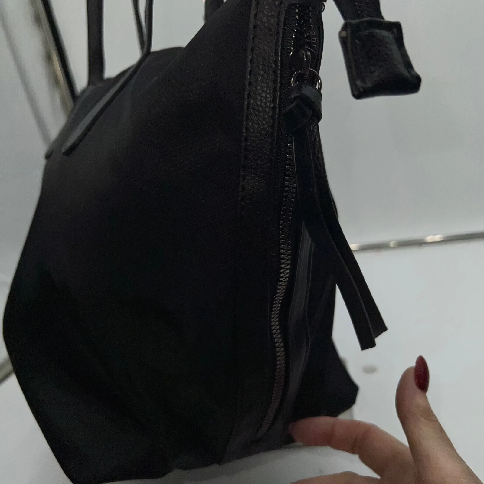 Botkier Black Nylon Leather Trim Tote Bag - Image 3