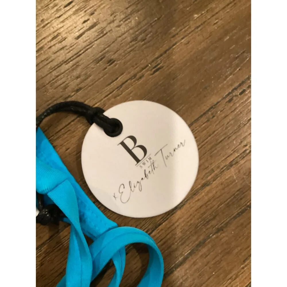 B Swim by Elizabeth Turner Jackie Drawstring Side Vivid Blue Bikini Bottom Small - Image 3