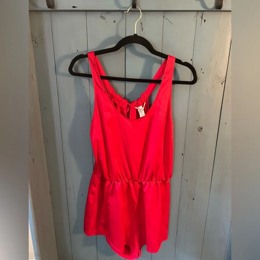Victoria’s Secret Elegant Red Satin Sleep Romper | Women’s Size Medium - Image 3