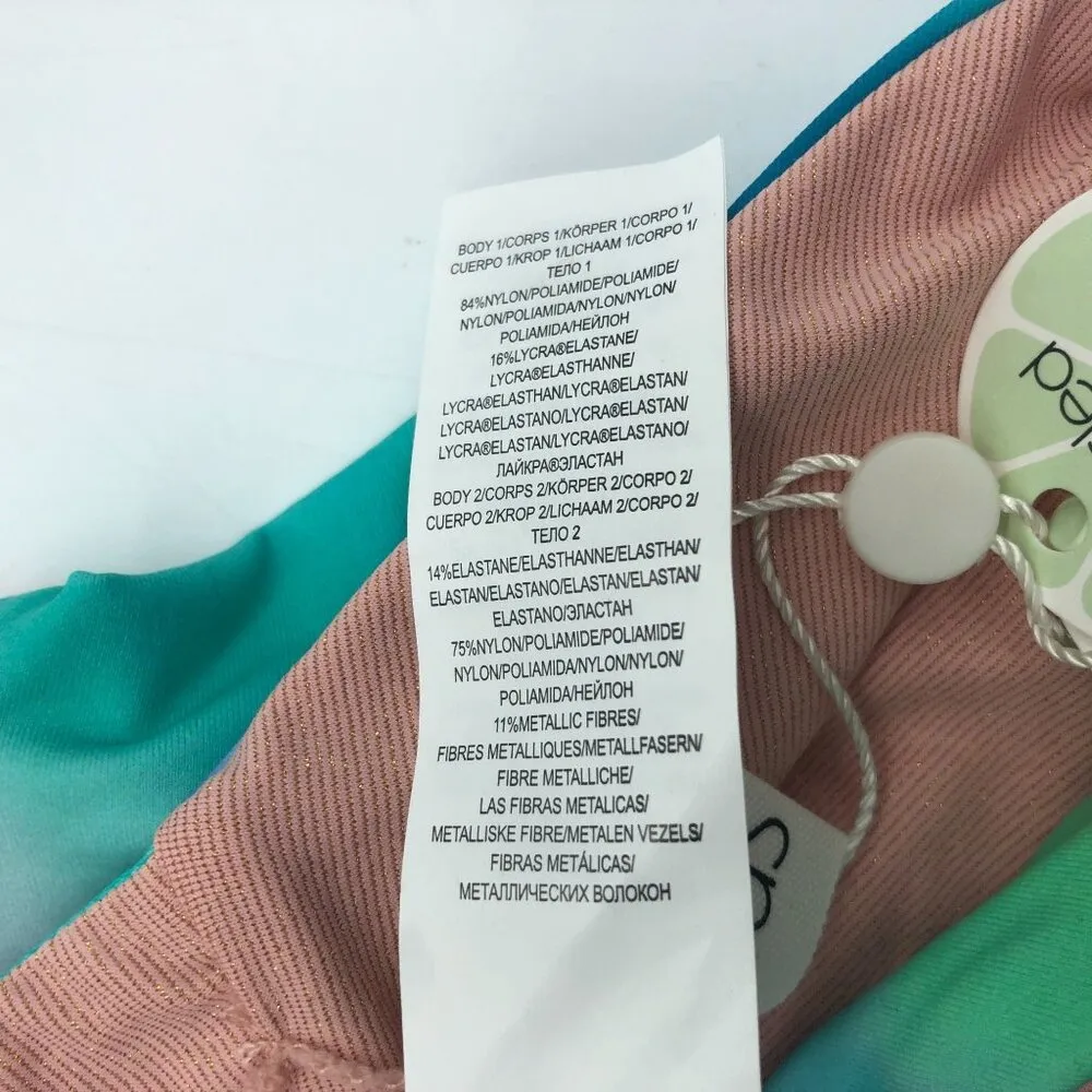 Citrus Halter Bikini Swimsuit Top High Neck Tie - Image 8