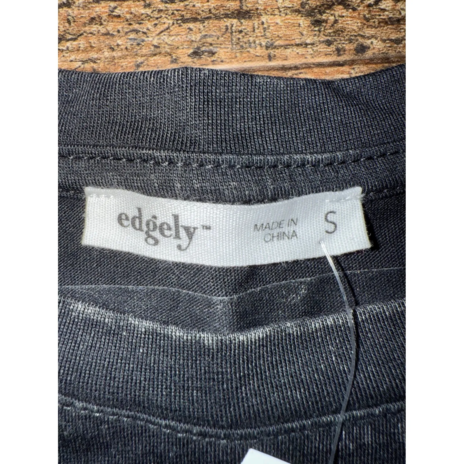 Edgly Black Sparkle Studded Mineral Wash Short Sleeve T - Image 6