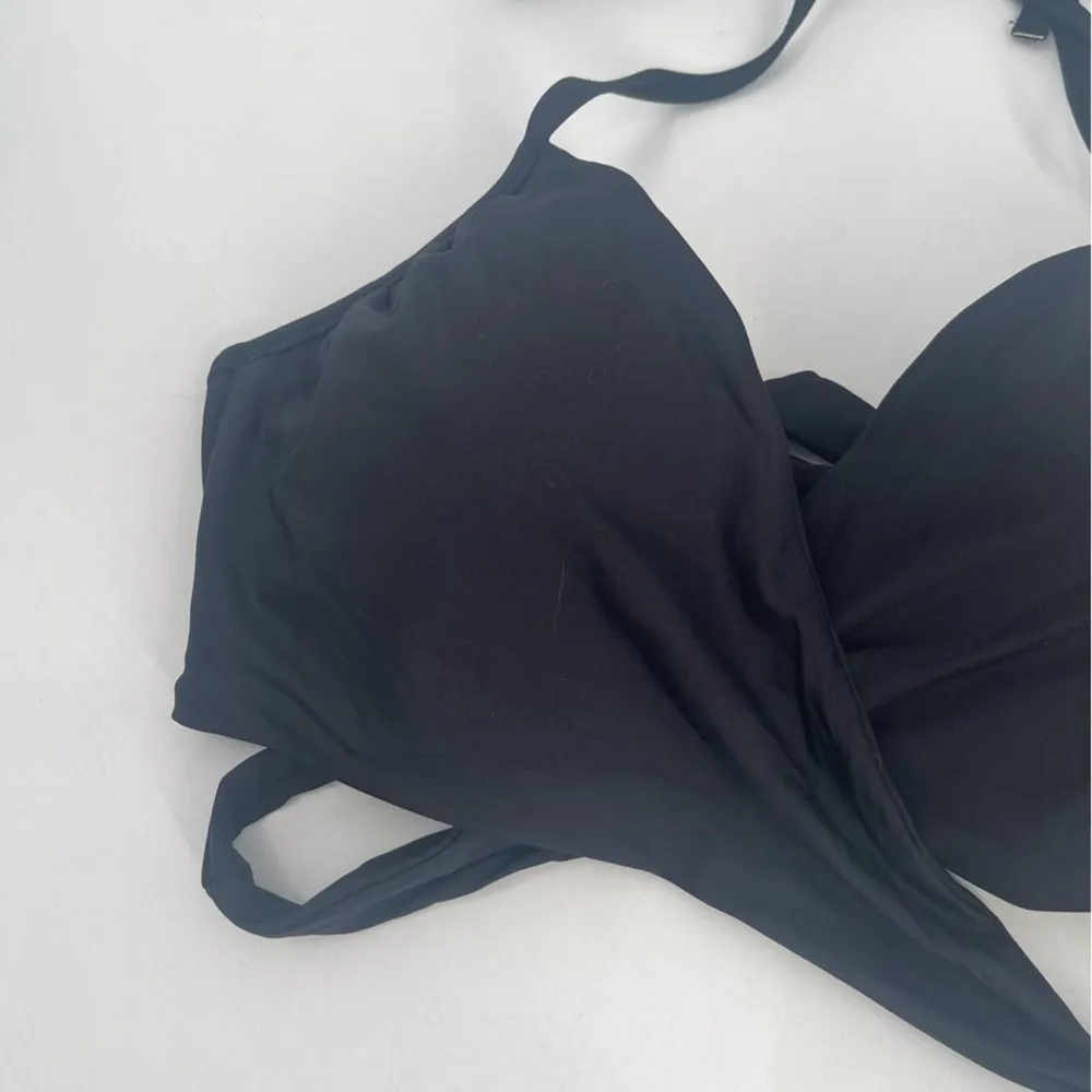 CARMEN MARC VALVO Bikini Top Small Swim Beach Black Wrap Twist Beach Resort NWT - Image 6