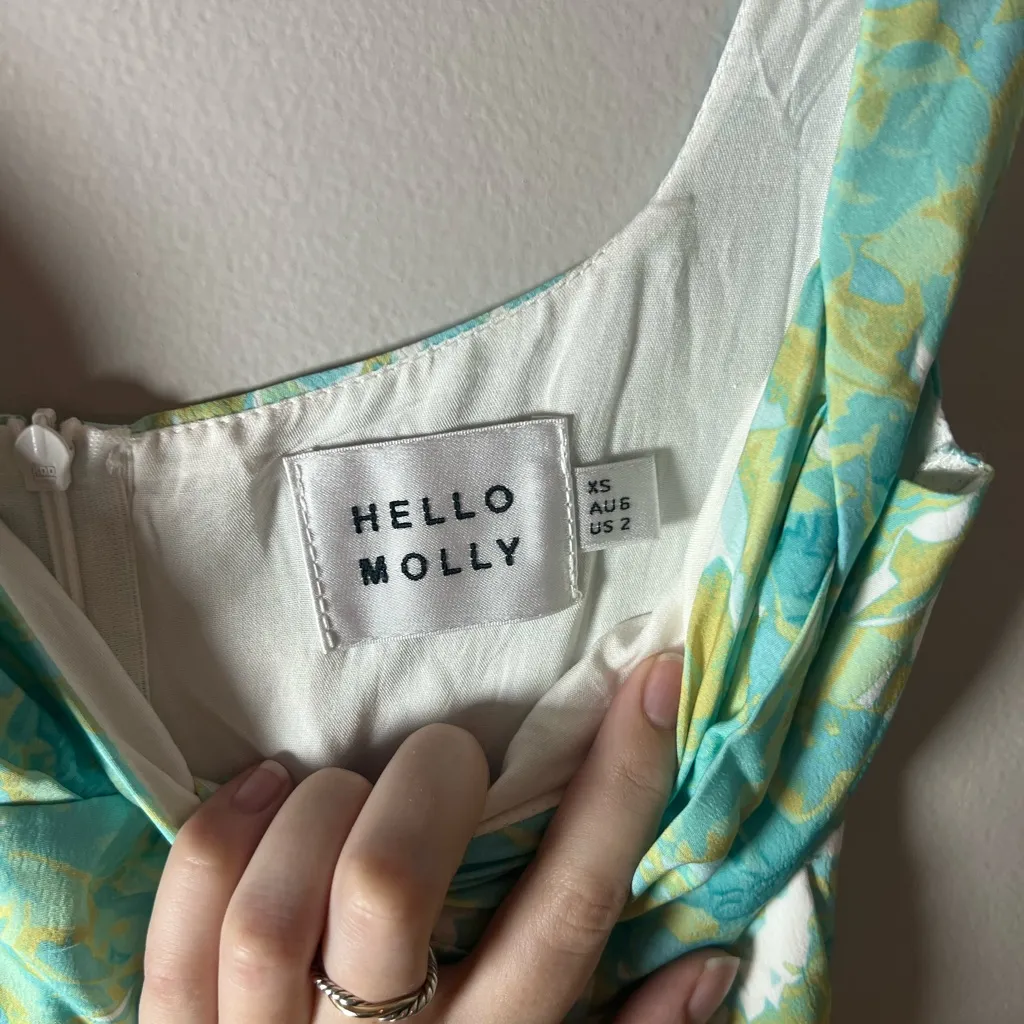 Hello Molly It Was A Dream Sweetheart Corset Floral Watercolor Midi Dress Size 2 - Image 9