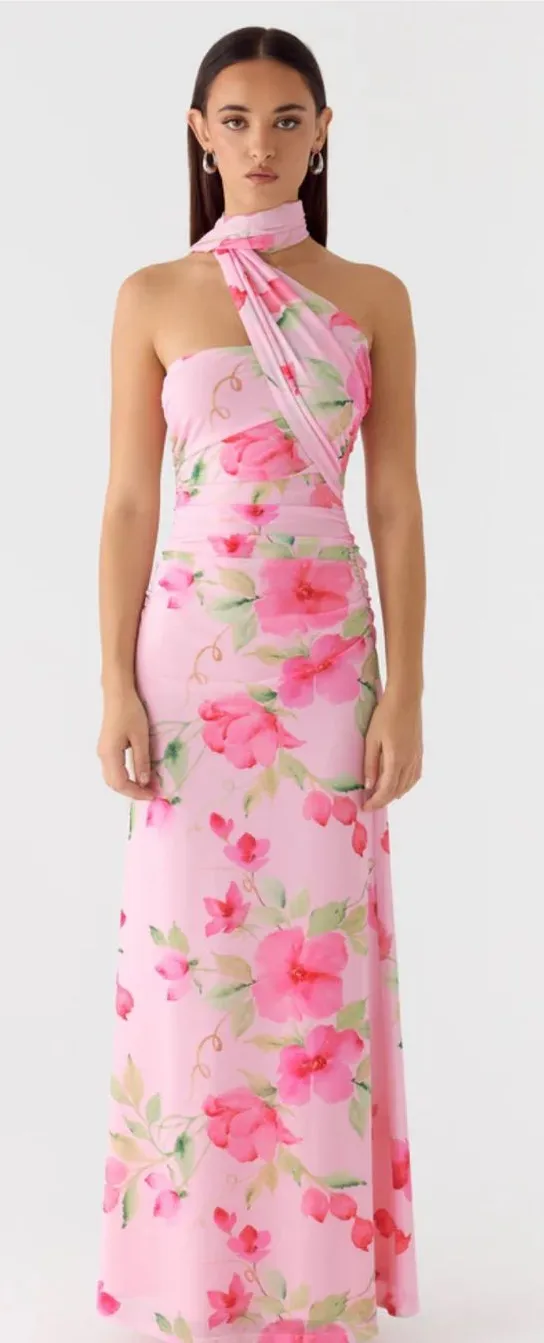 peppermayo pink dress Zandie Maxi - Thin criss Peppermayo knitted contrast mini dress