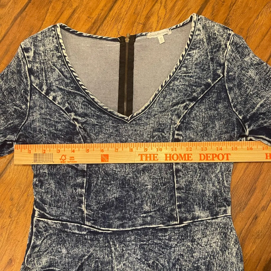 Vintage Charlotte Russe Womens Dress Jean Acid Washed Size M vintage look - Image 5