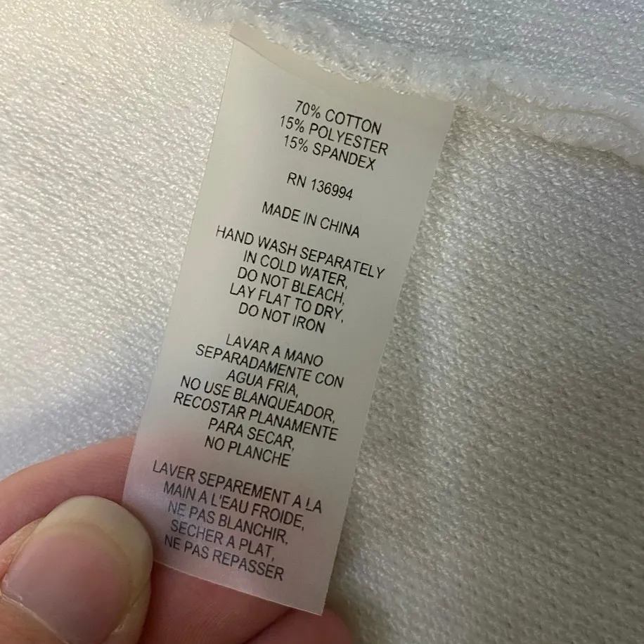 Vila Milano Women’s White Knitted Cardigan Sweater Size L Minimalist Neutral‎ - Image 6