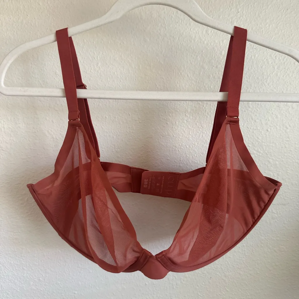 CUUP The PLUNGE Sheer Rust Bra. Size undefined - Image 4