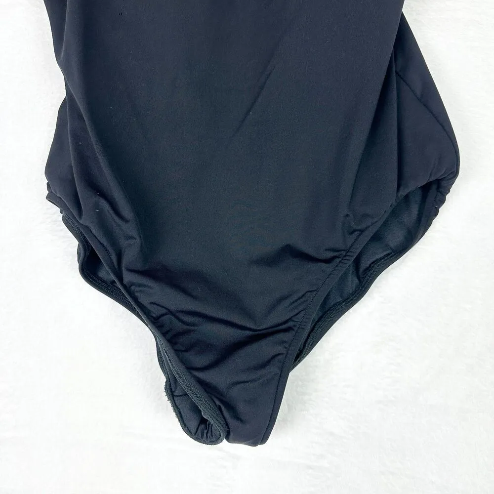 DD Cup Maillot One Piece Swimsuit Size 10 Black V-Neck Underwire - Image 8