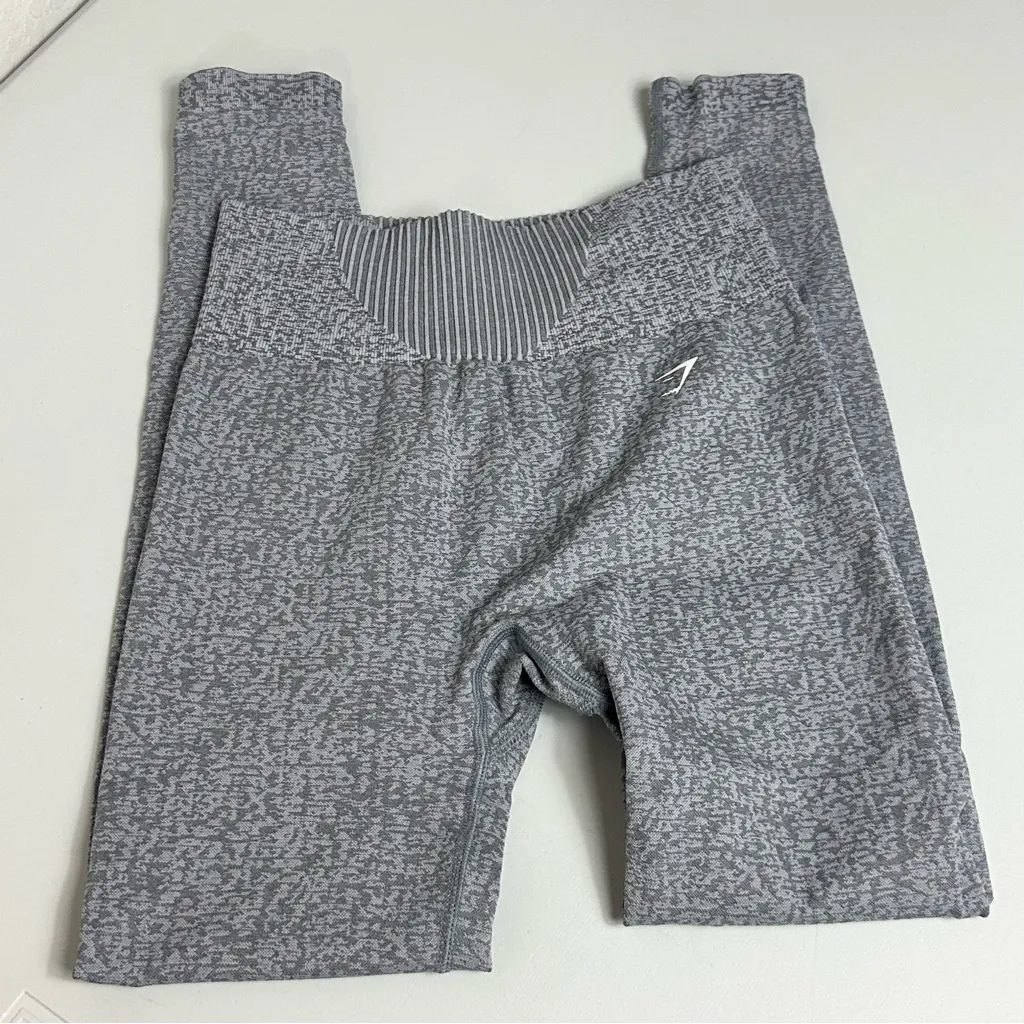 Gymshark Women’s Gray Marl Seamless High Waisted Athletic Leggings Size Small - Image 9