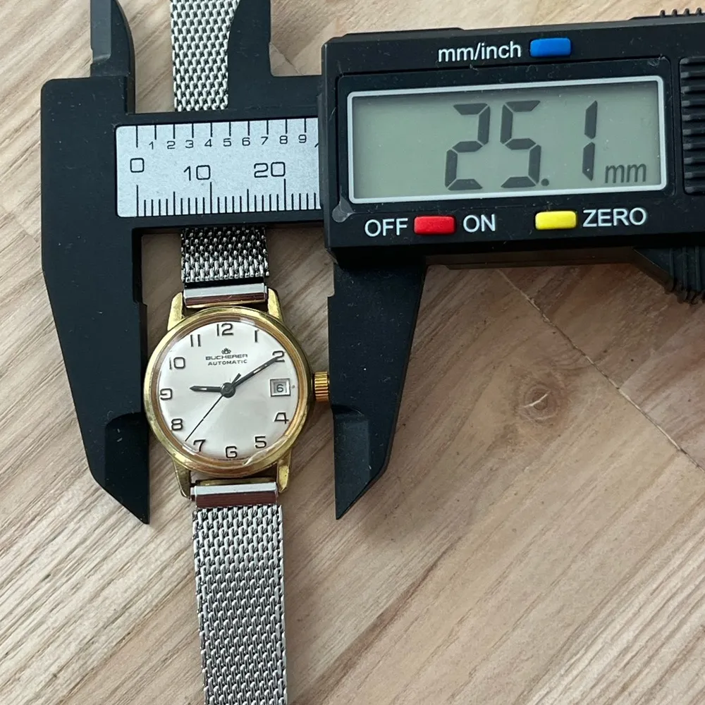 Bucherer Rare Vintage Automatic Watch Gold Plated Case Stainless Dial New Strap - Image 13