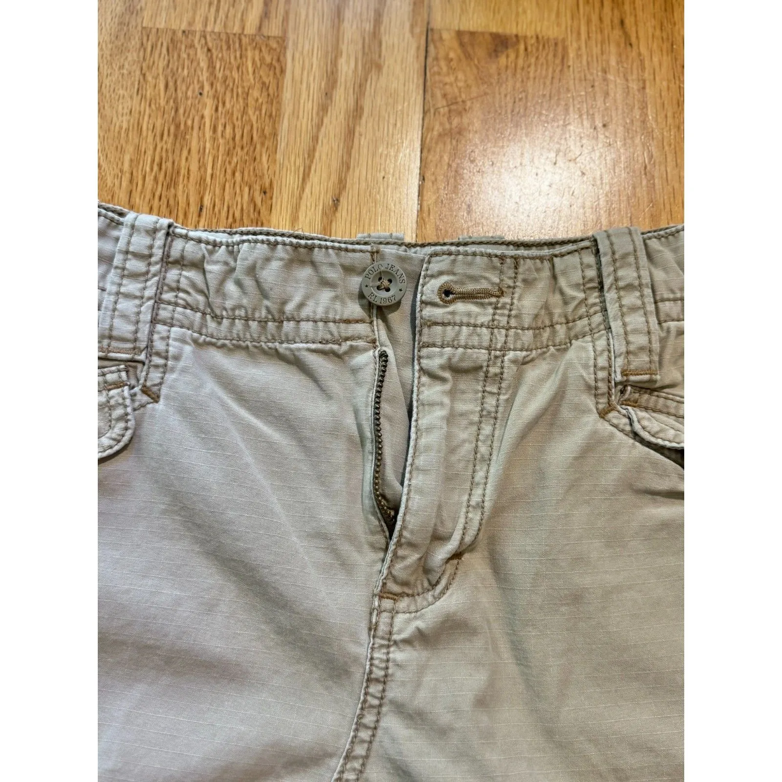 Ralph Lauren Polo Jeans Women's Cream Beige Cargo Mini Skirt Y2K Size 8 - Image 5