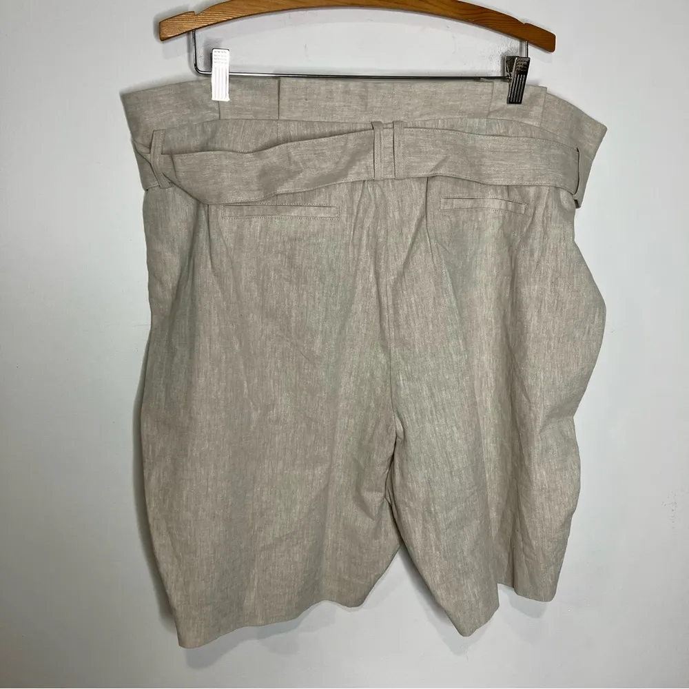 Boden linen cotton Blend shorts paperbag waist 9” tan new with tags women’s 16‎ - Image 5