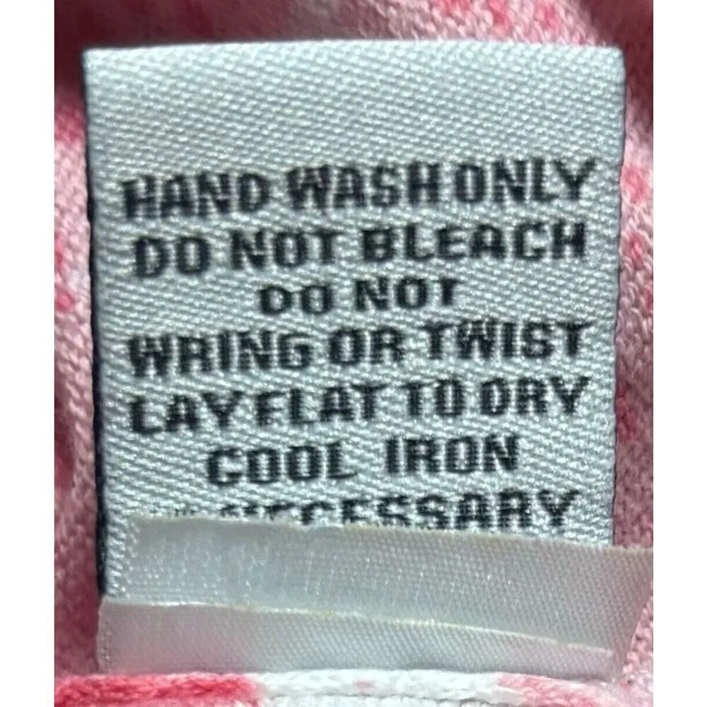 Habitat Clothes To Live In Top Size Large Pink White 3/4 Sleeves Abstract Artsy - Image 8