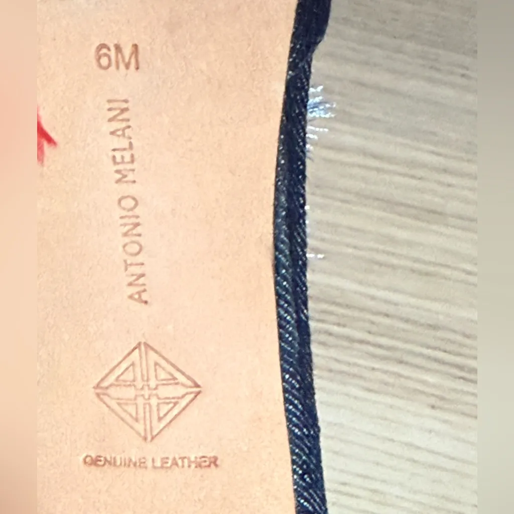 ANTONIO MELANI Denim Heels with Tassels camalia denim point toes size 6 - Image 5