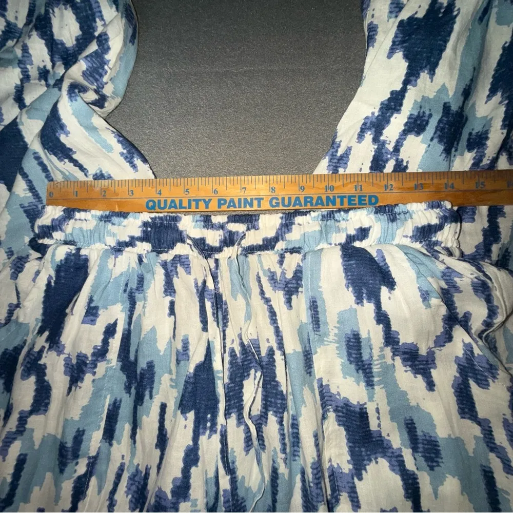 Christian Siriano Blue and White Patterned Joggers. Size L Beachy Linen Rayon Size L - Image 7