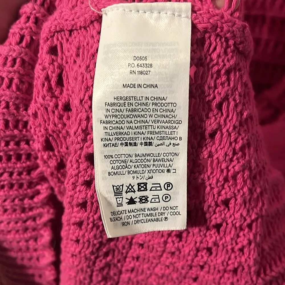 Boden NWOT Rose Violet Crochet Knit Long Sleeve Lined Dress Pink Size 2 - Image 6