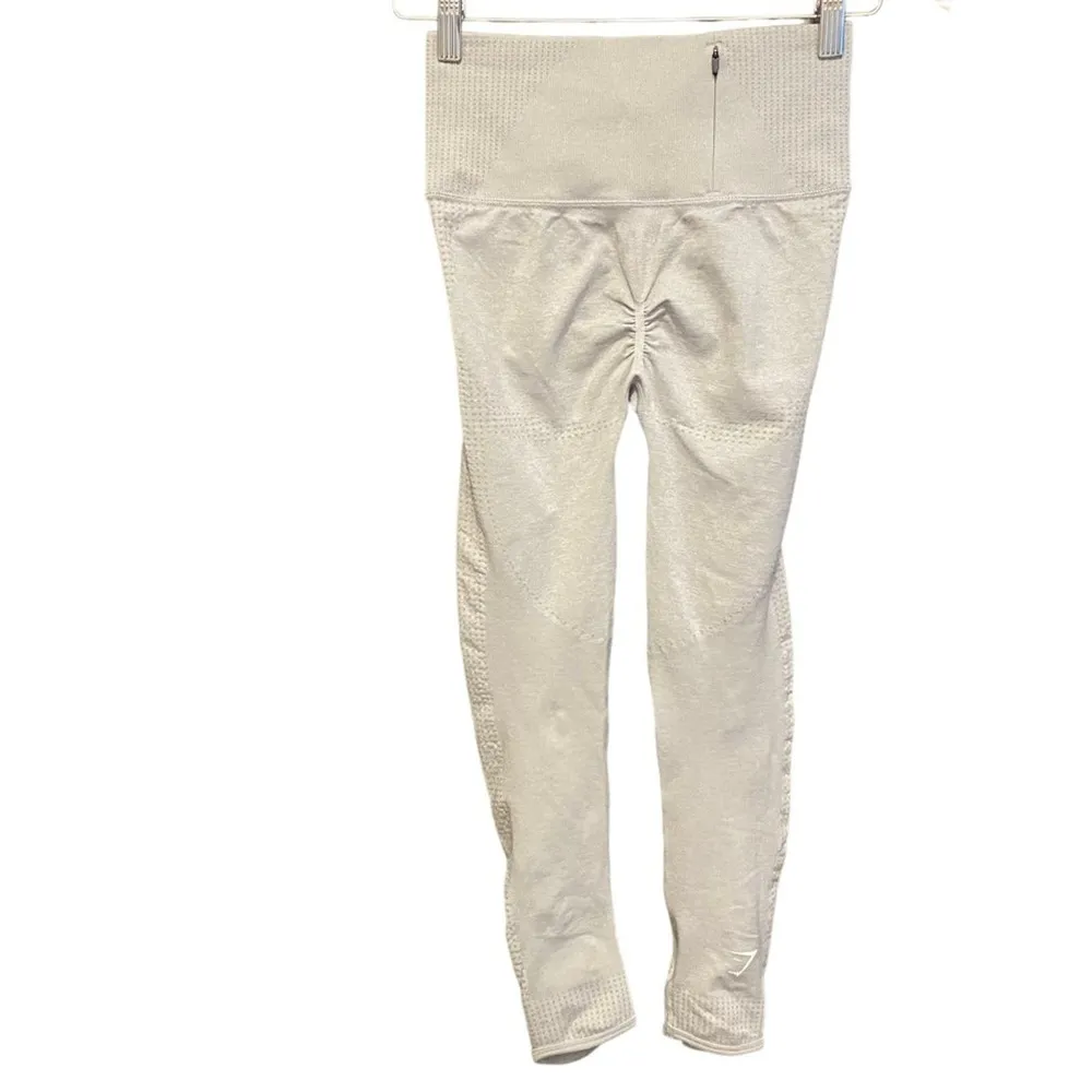 Gymshark Vital Boost Leggings Light Gray Marl Seamless Size XS - Image 6