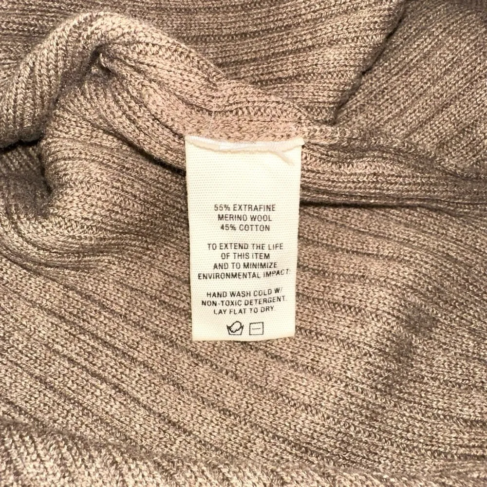 NEW Alex Mill Extra Fine Merino Wool Cotton Blend Ribbed Tunic Sweater Jumper M Brown Size M - Image 7