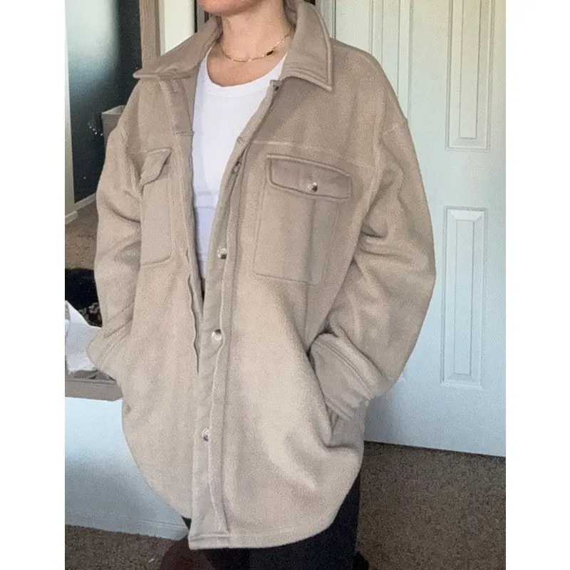 English Factory Oversized Shacket with‎ pockets, XL - Image 3