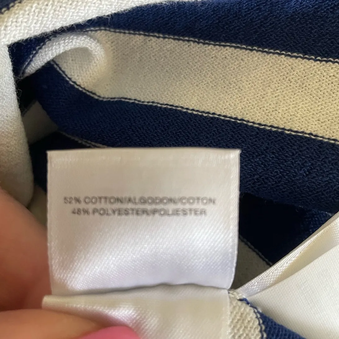 Anne Klein Women‎ Shawl Top L/XL Blue Striped Asymmetrical Modern Coastal Preppy - Image 15