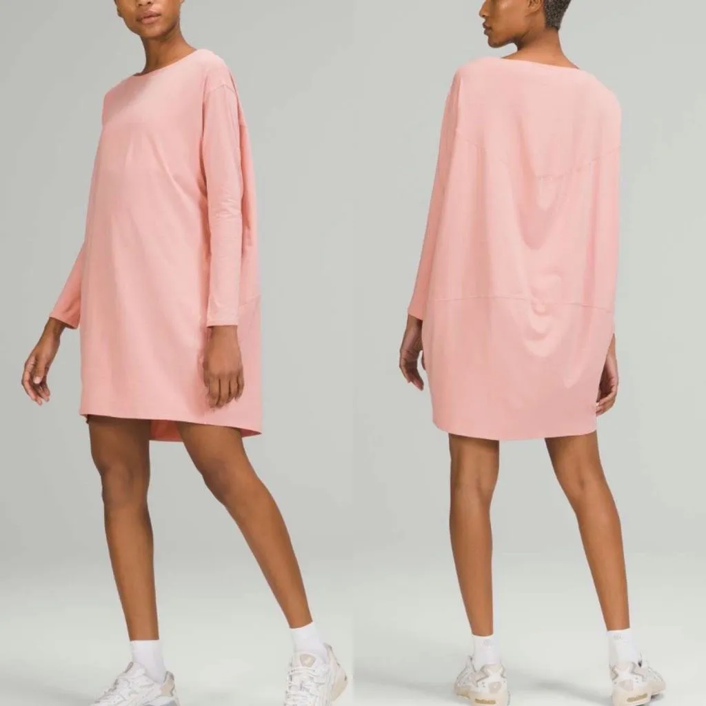Lululemon Back in Action Long Sleeve Dress Pink Puff - Image 2