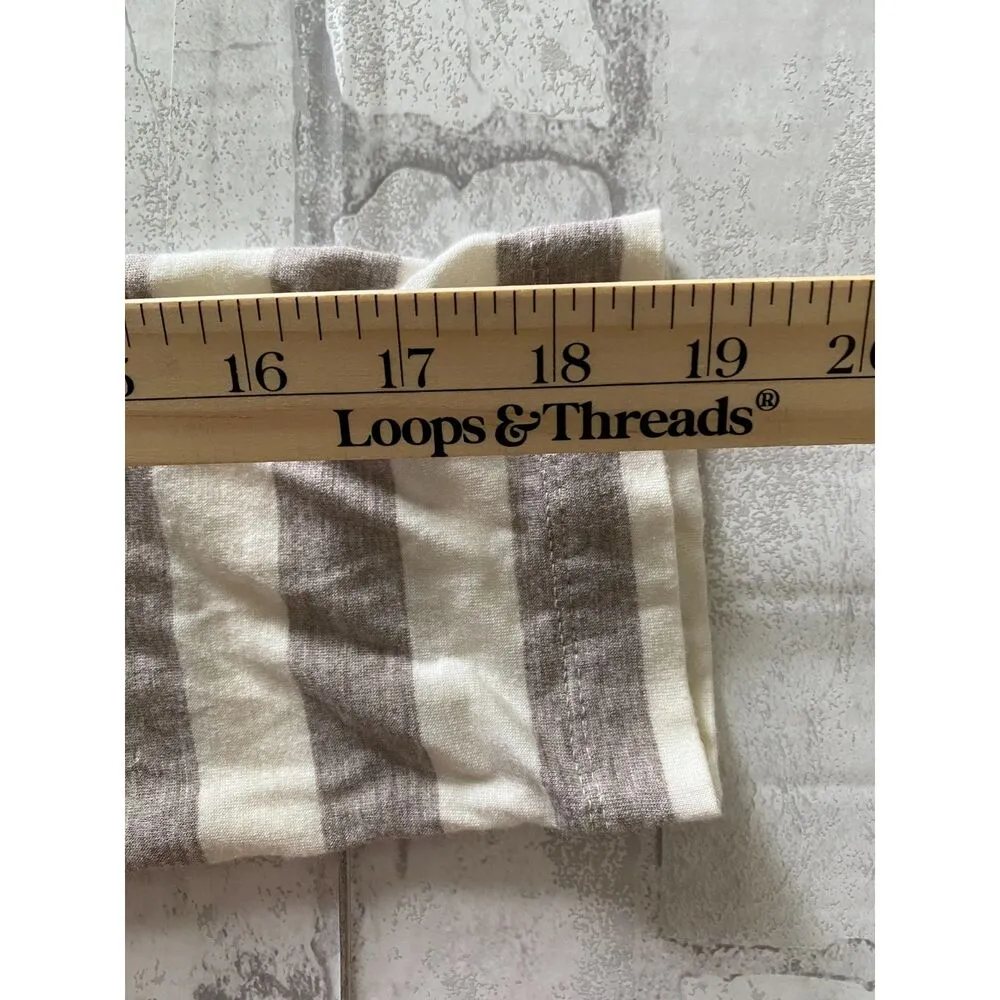 St John Striped 3/4 Sleeve Zipper Detail Scoop Neck T Shirt Top Soft Stretchy L - Image 6