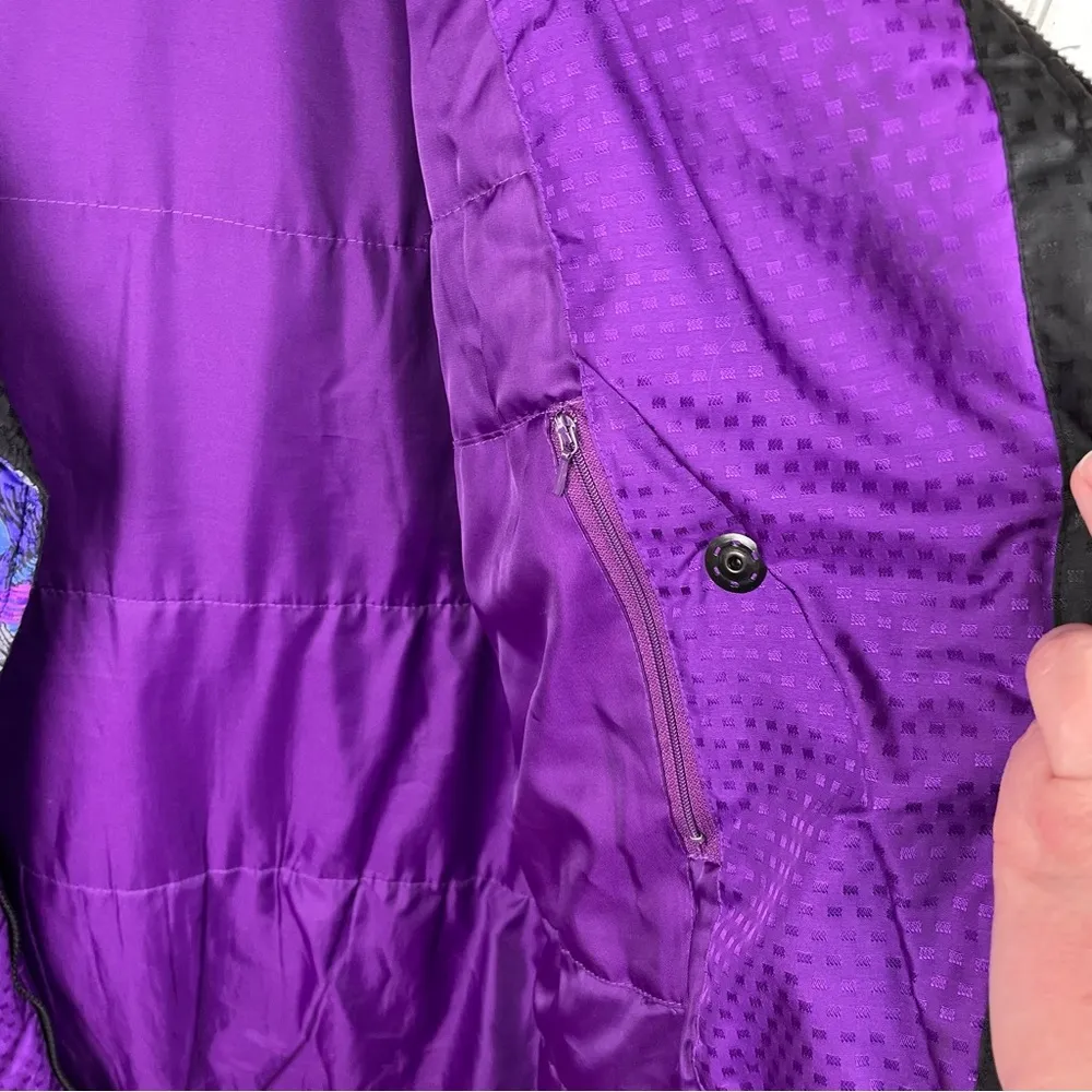 Vintage 1990s Women's  Obermeyer Renoir Ski Jacket Purple Brushstroke Size 8 - Image 6