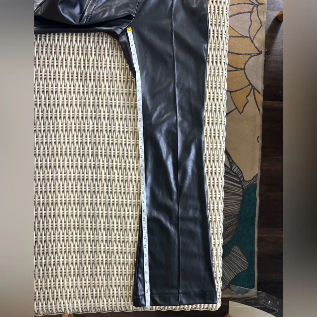 Princess Polly Braden Pleather High‎ Rise Flare Black Pant 4 gothic grunge - Image 9