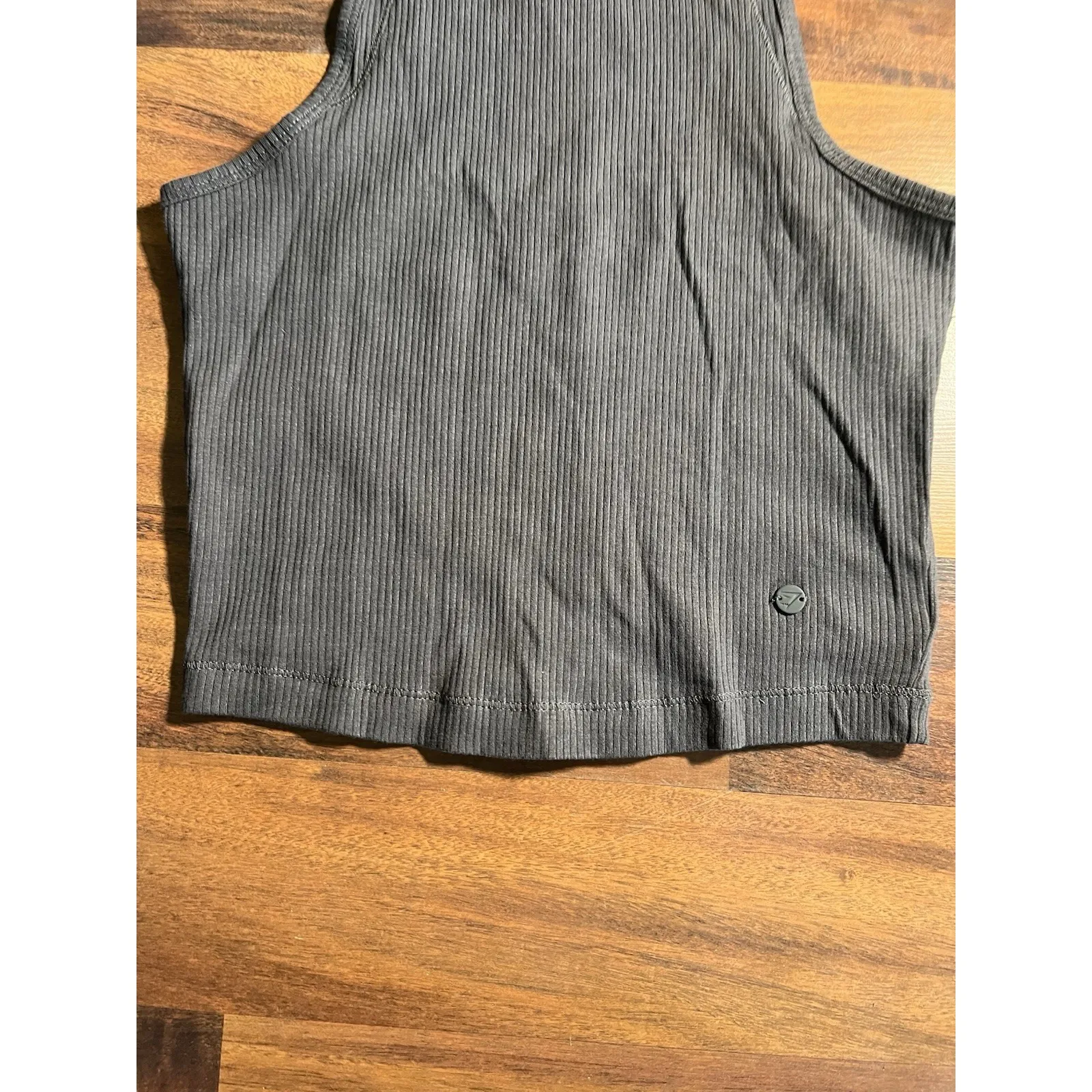 Gymshark Ribbed Crop Tank Top Gray Size Small Women's Activewear Sleeveless New - Image 5