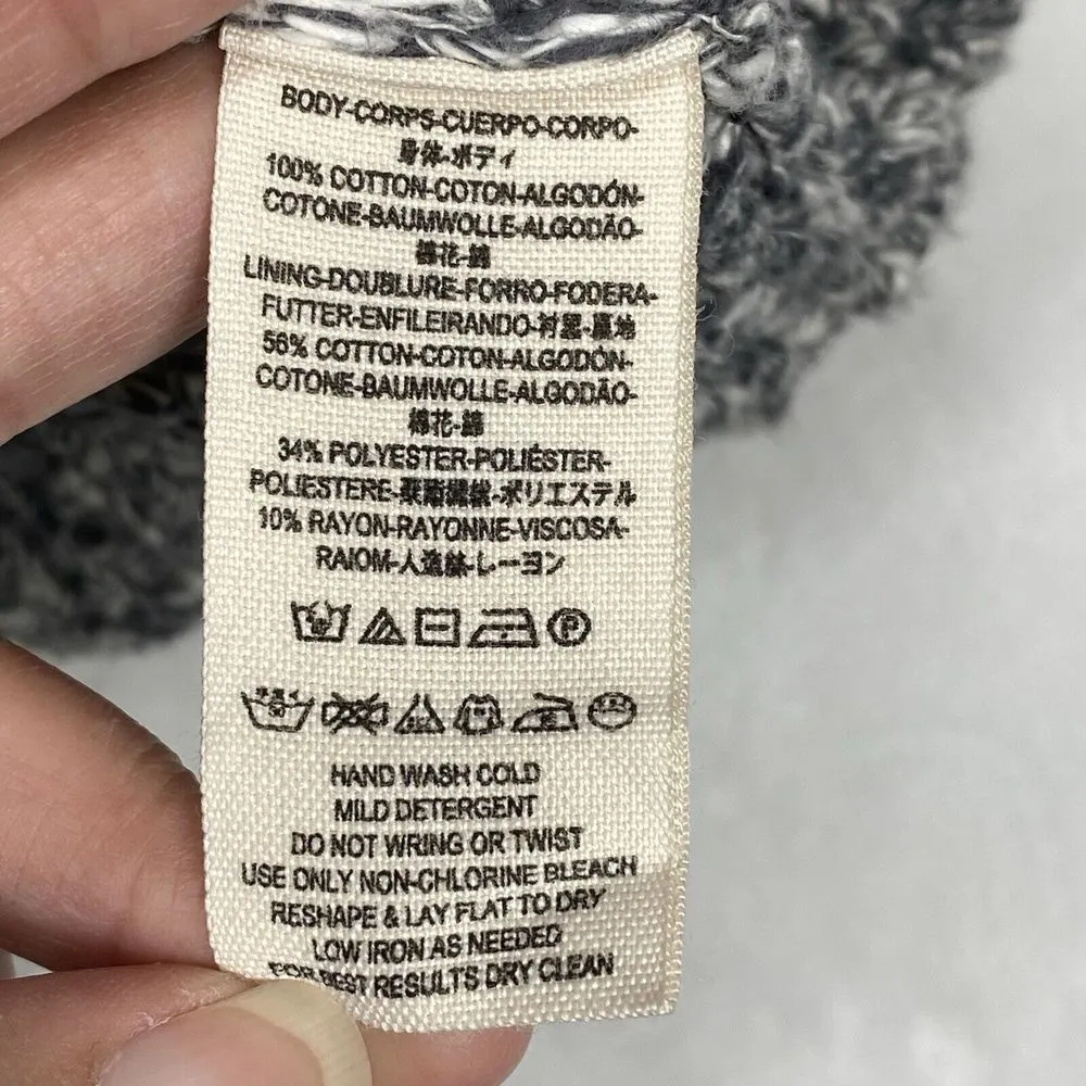 Free People Sweater Jacket‎ Womens XS Oversized Hooded Full Zip Open Knit boho - Image 5