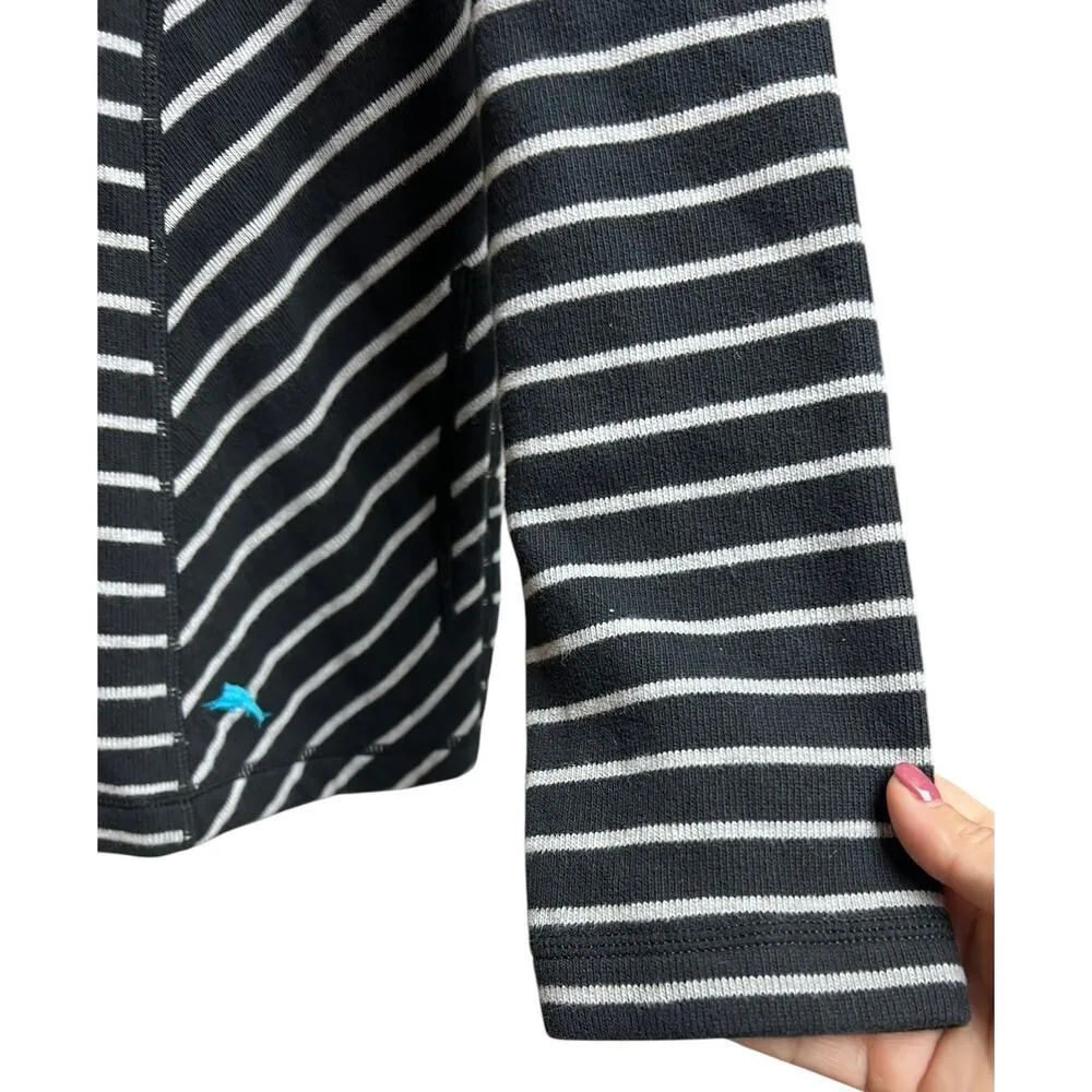 Tommy Bahama Women's 1/4 Zip Long Sleeve Pullover Knit Sweater Pockets Medium - Image 8