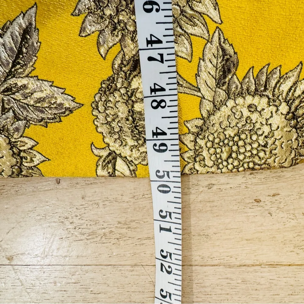 Lela Rose Floral Jacquard Midi Dress In Marigold Dress EUC Yellow Size 4 - Image 16