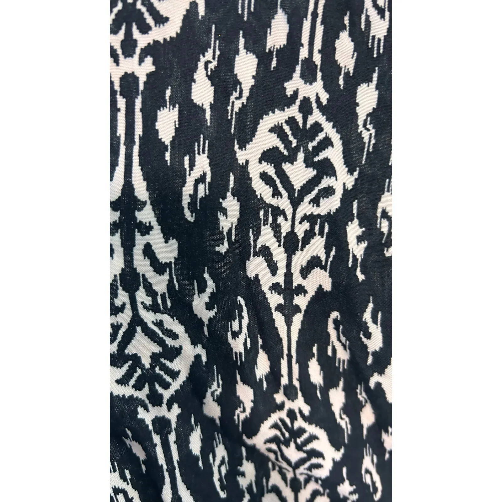 Wide Leg Cropped Pants Elastic Waist Black Aztec Flowing Boho Chic DASH SZ L Size L - Image 4