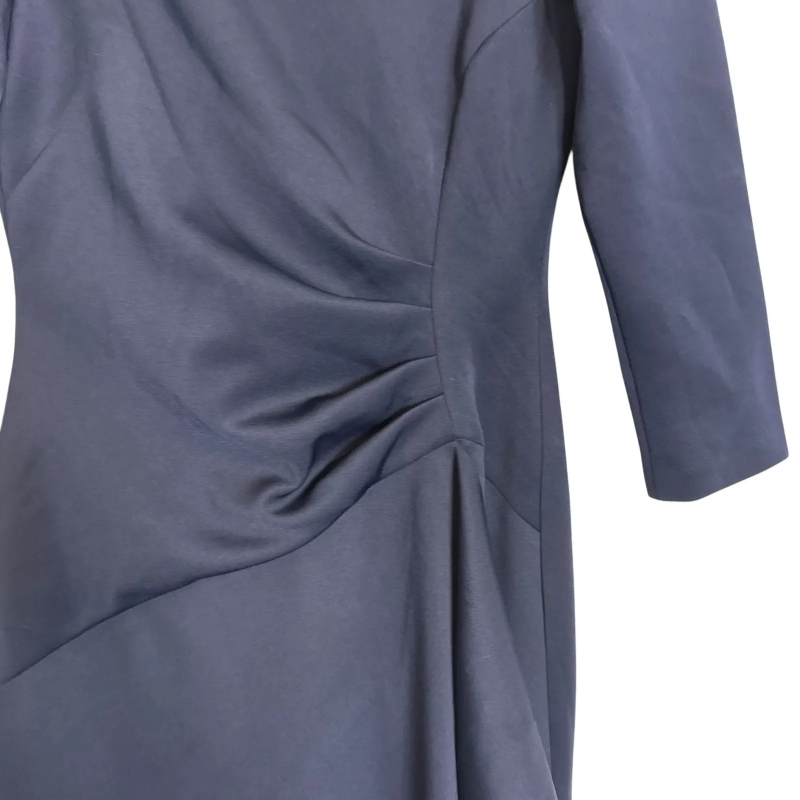 Eliza J Navy Blue Side Ruffle 3/4 Sleeve Tulip Long Formal Gown Size 8 - Image 6