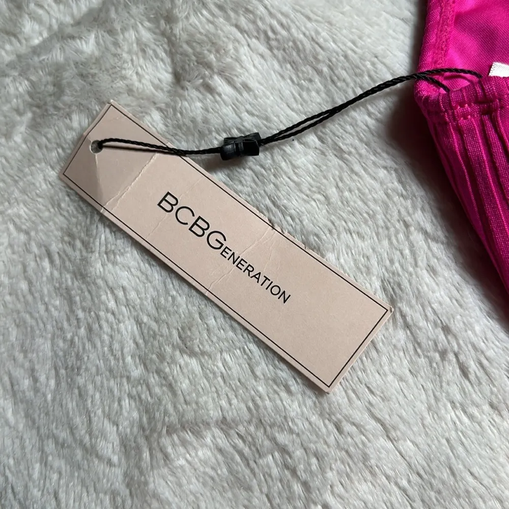 BCBG Passion Pink Cut Out Bralette Bikini Swim Top Large NEW BGBGeneration - Image 9