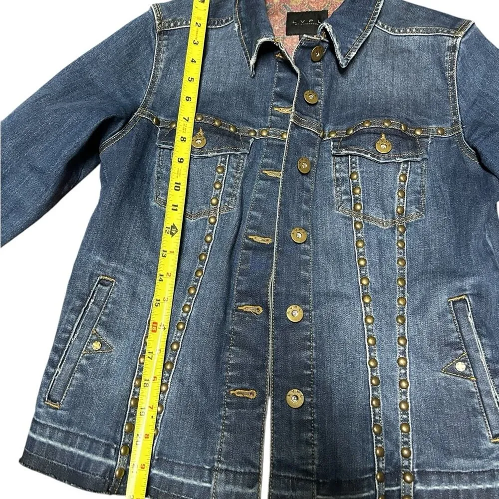 Liverpool studded denim jacket size Small - Image 2