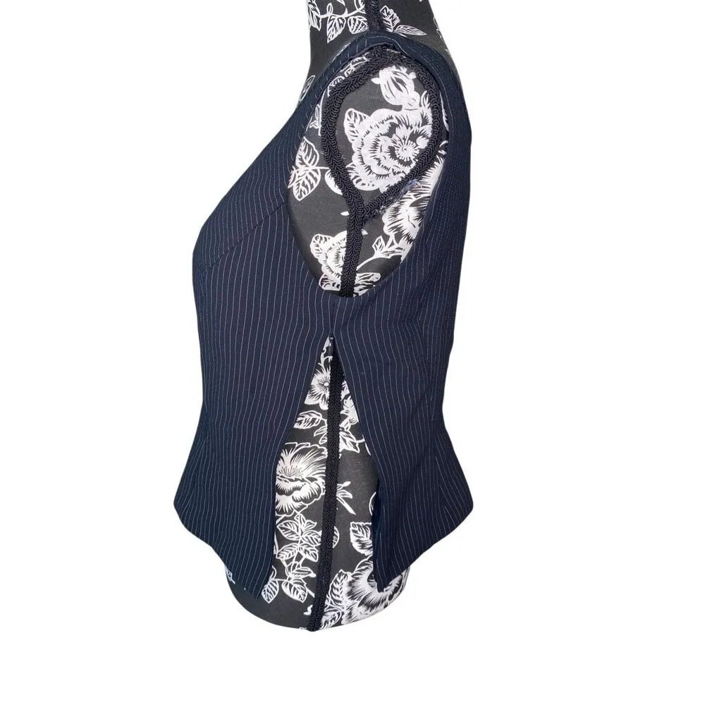 Tahari Pinstripe Tank Top Wide Strap Formal Office Business Professional Work - Image 5