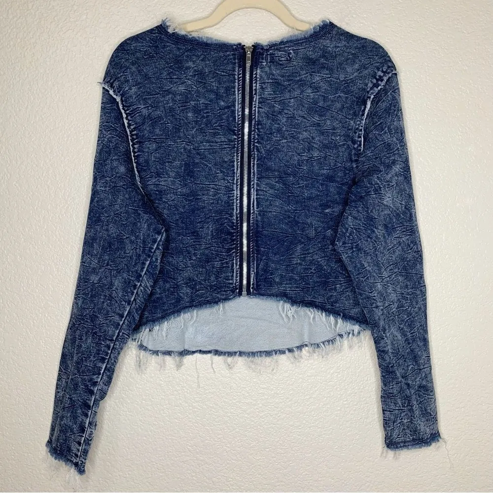 Love, Fire Denim Distressed Long Sleeves Sweater - Image 8