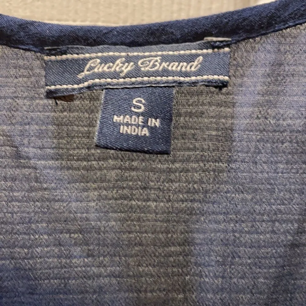 ✨Lucky Brand Navy Beaded tank top - Image 3