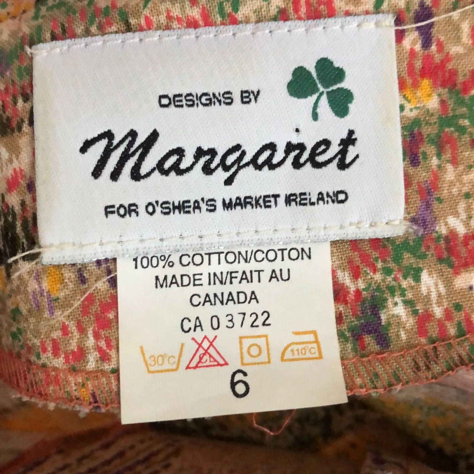 90s Designs by Margaret for O’Shea’s market Ireland, Countryside print dress 6 - Image 12