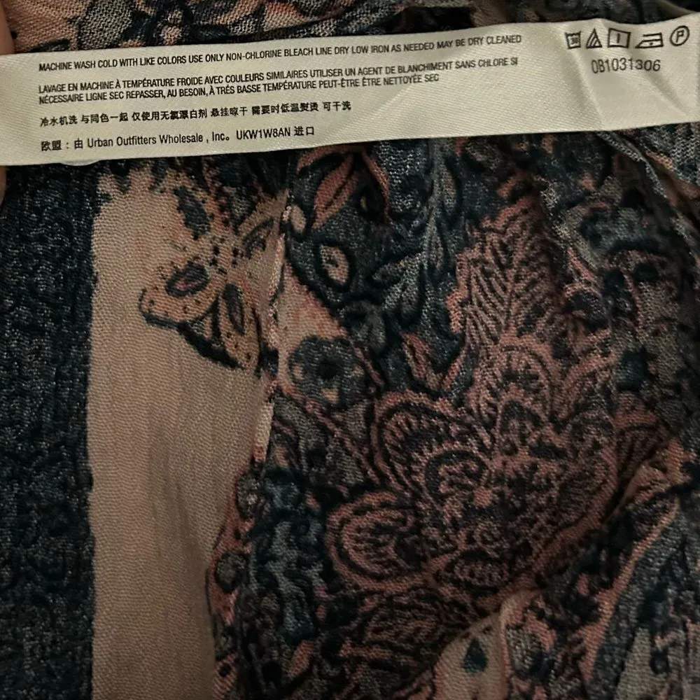 Free People Black Blue Print Count Me In Trapeze Sleeveless Tunic Size Small New - Image 14