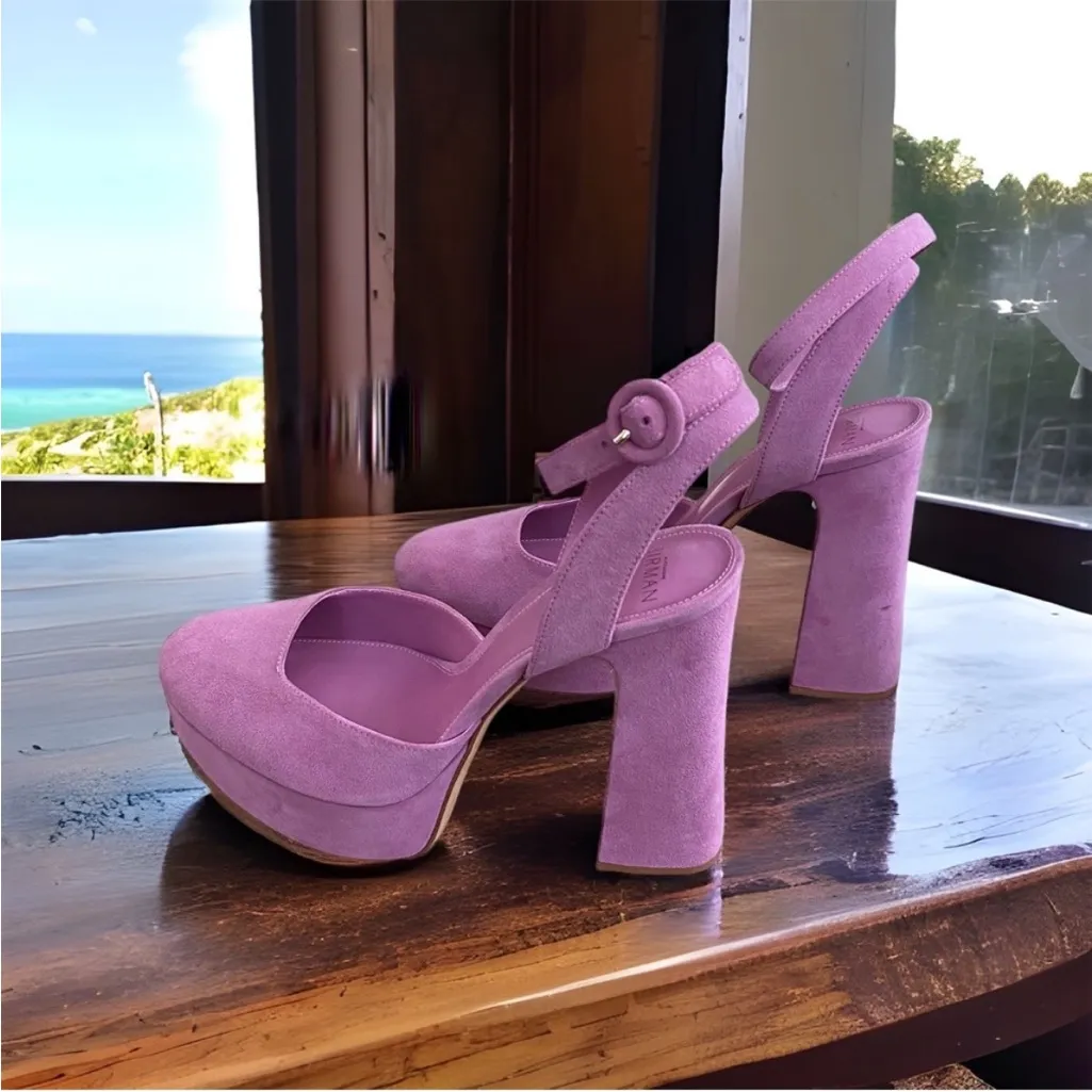 NEW ALEXANDRE BIRMAN Vita Suede Ankle-Strap Platform Pumps shoes heels size 9.5 - Image 4