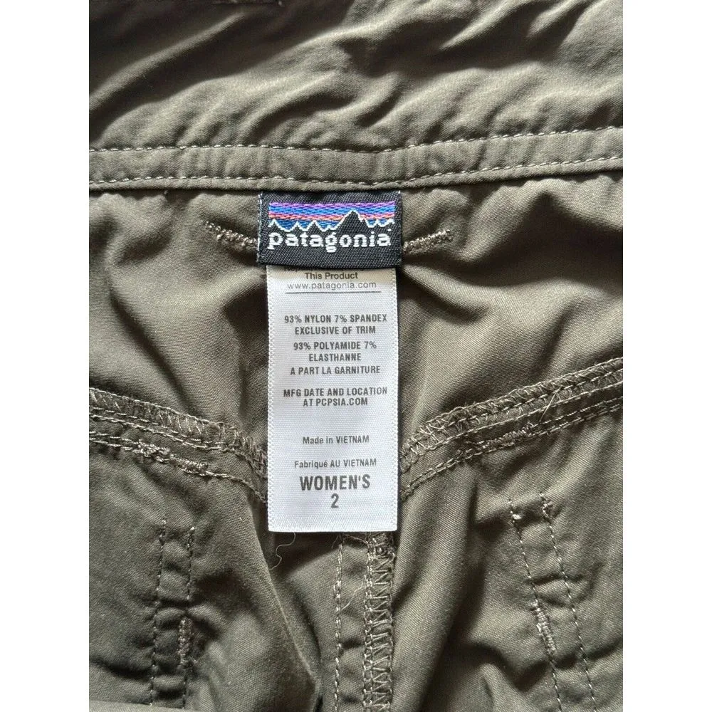 Patagonia Women's Green Water Cargo‎ Shorts Pockets Outdoor Hiking Bermuda Sz 2 - Image 4
