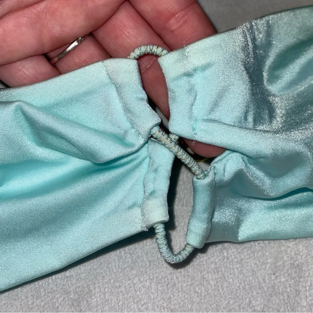 Victoria, secret strapless, swim, top bikini, mint, green and gold size large - Image 8