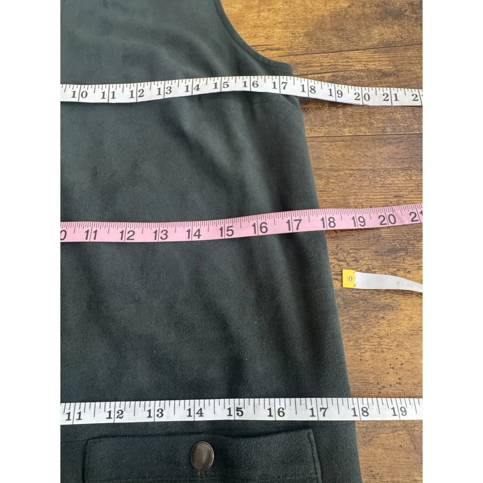 FOREVER 21 Dress Medium Green Faux Suede Autumn  Fall Preppy Y2k Dark Academia - Image 10